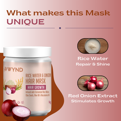 Rice Water and Onion Hair Mask