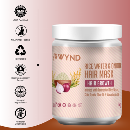 Rice Water and Onion Hair Mask